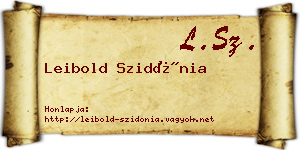 Leibold Szidónia névjegykártya
